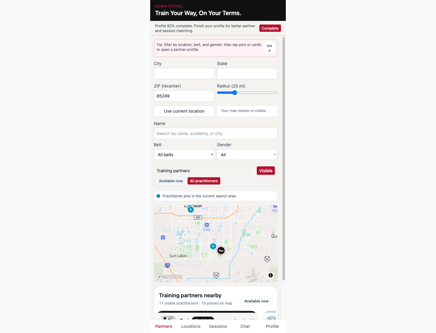 Request chat flow in the DTR app